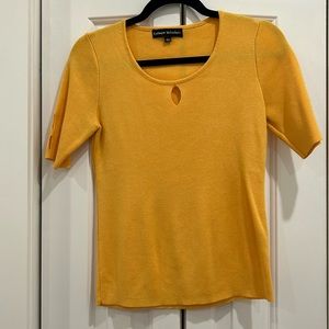 CATHERINE MALANDRINO soft yellow short Sleeve Blouse